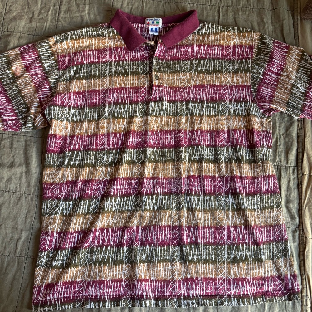 Colorful Patterned Men's Polo Shirt